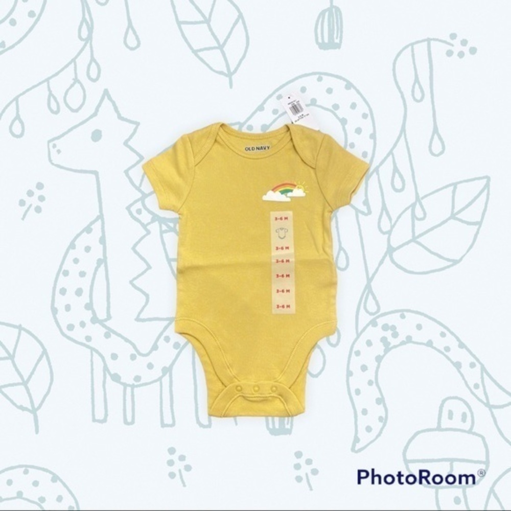 Yellow rainbow cotton bodysuit- 058